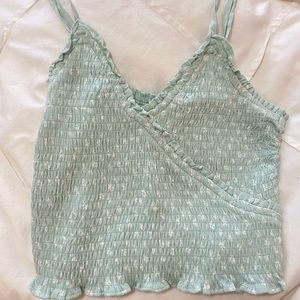 Hollister mint blue floral tank, size small